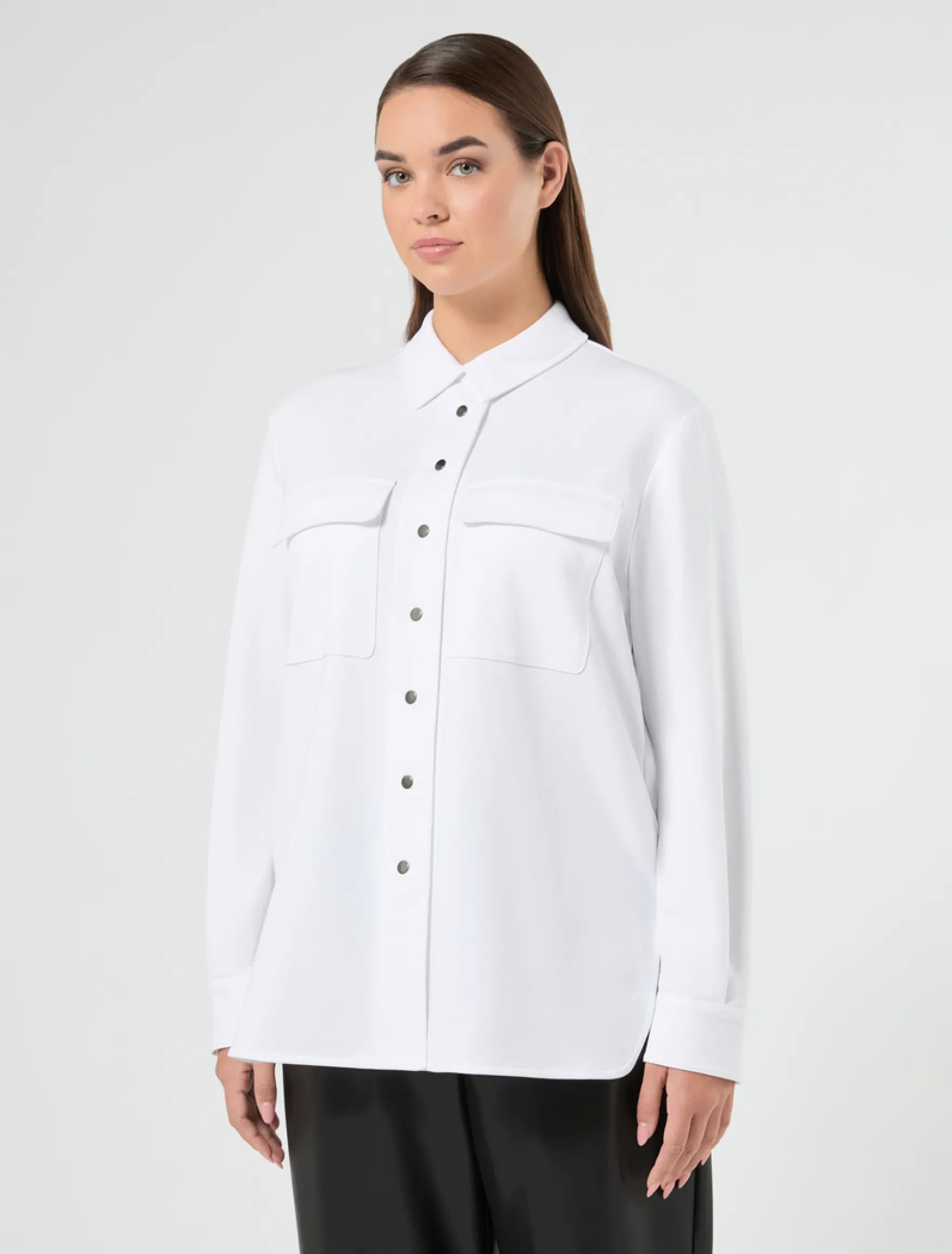 Casacca overshirt in felpa - BIANCO