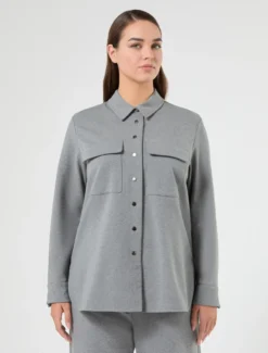 Casacca overshirt in felpa - GRIGIO MEDIO