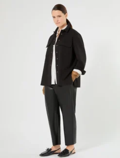 Casacca overshirt in felpa - NERO