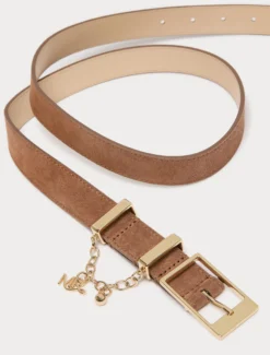 Cintura in pelle scamosciata - MARRONE