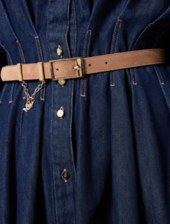 Cintura in pelle scamosciata - MARRONE