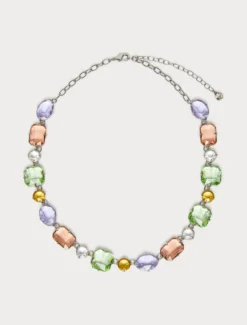 Collana con cabochon multicolor - VERDE PASTELLO
