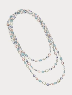 Collana con cristalli - VERDE PASTELLO