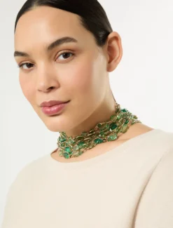 Collana con cristalli - VERDE SMERALDO