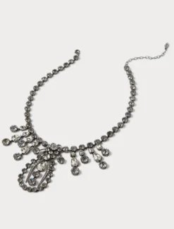 Collana e orecchini in strass - ARGENTO