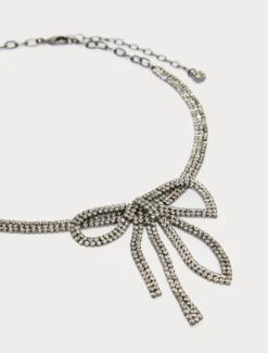 Collana, spilla e orecchini a fiocco - CRISTALLO