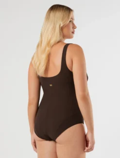 Costume intero con tagli - CIOCCOLATO