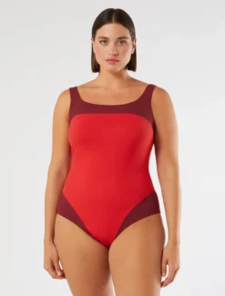 Costume intero con tagli - ROSSO