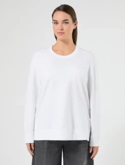 Felpa in cotone stretch - BIANCO