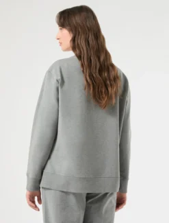 Felpa in cotone stretch - GRIGIO MEDIO