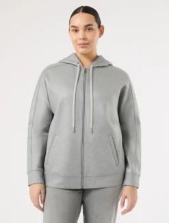 Felpa in jersey laminato - GRIGIO MEDIO