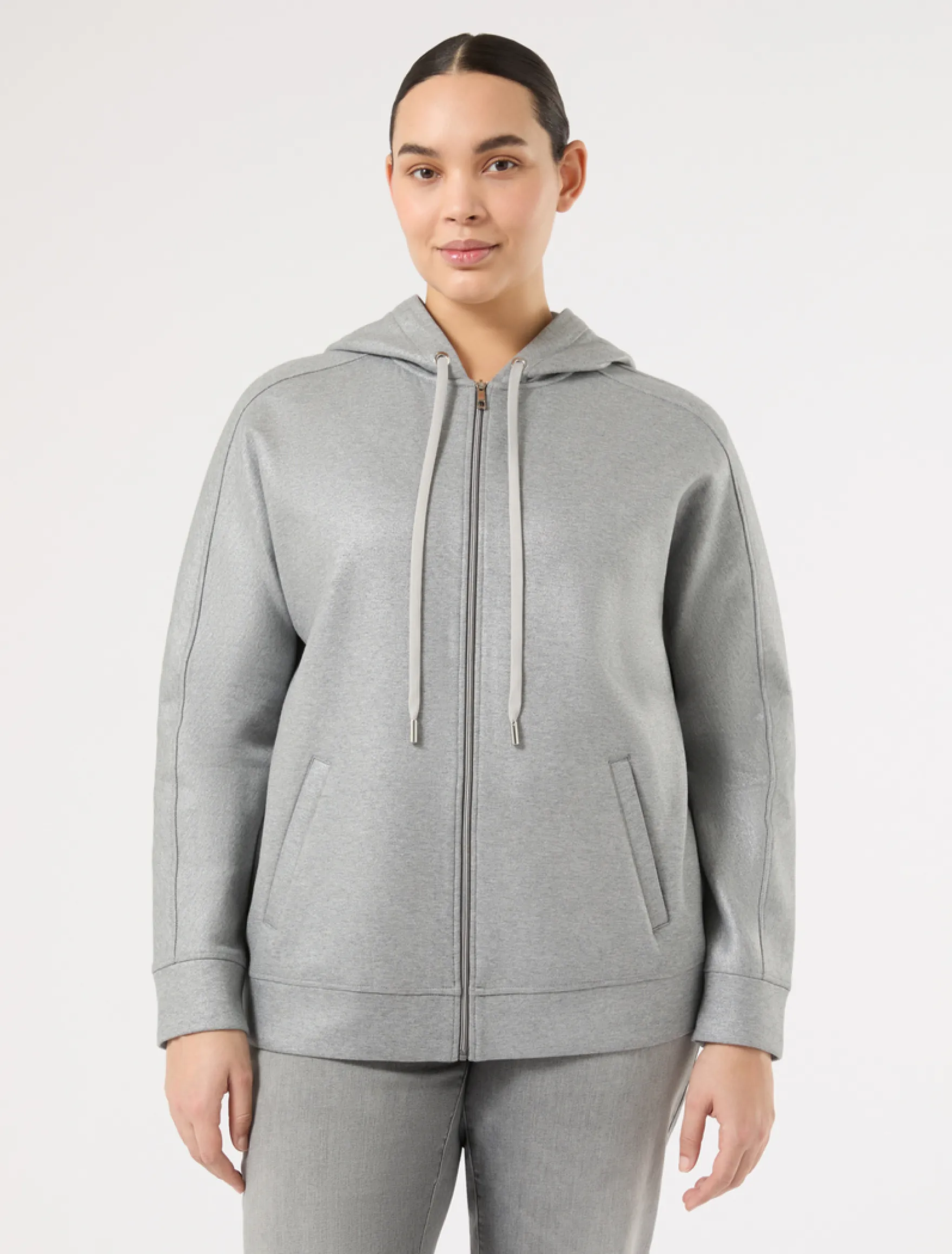 Felpa in jersey laminato - GRIGIO MEDIO