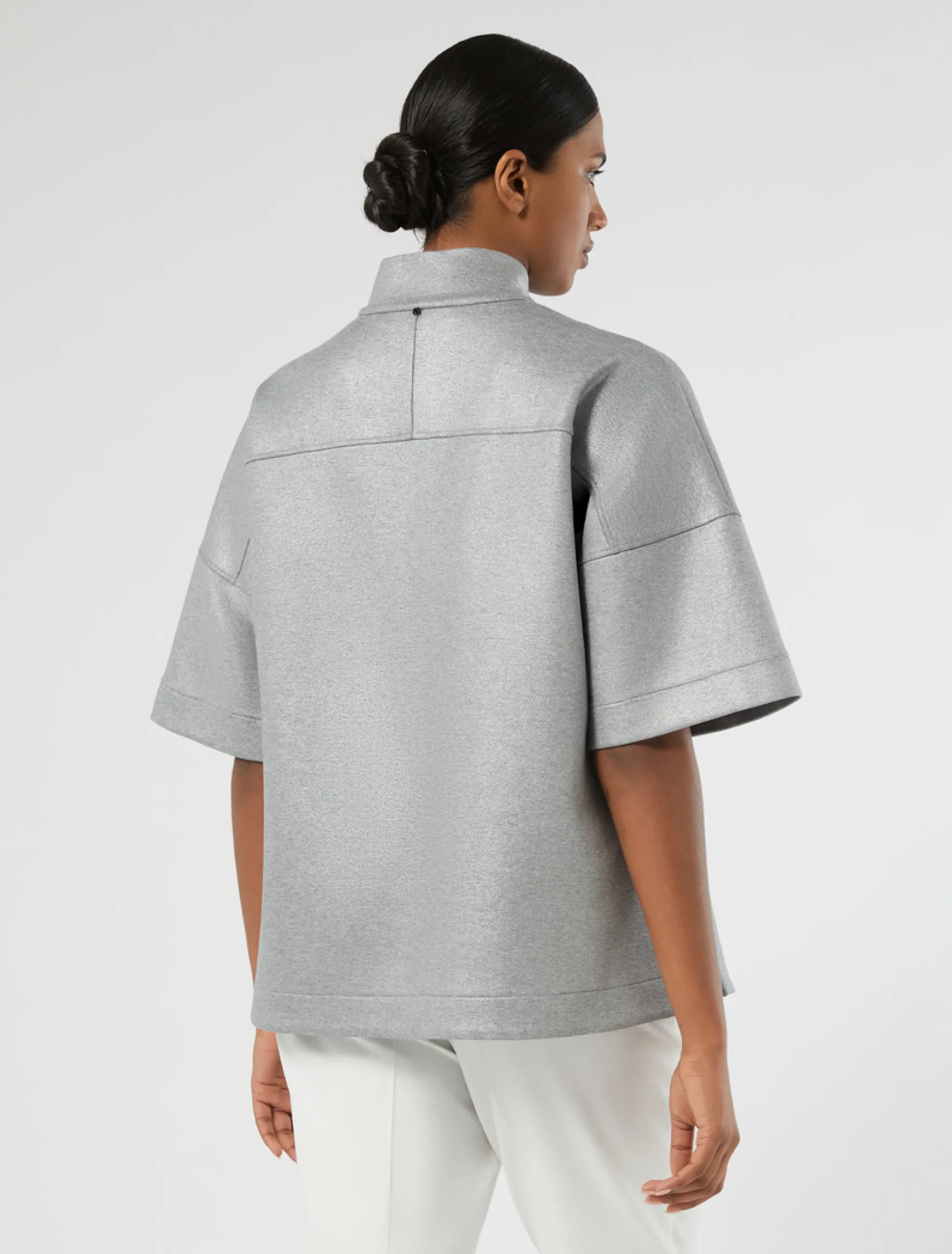 Felpa in jersey laminato - GRIGIO MEDIO