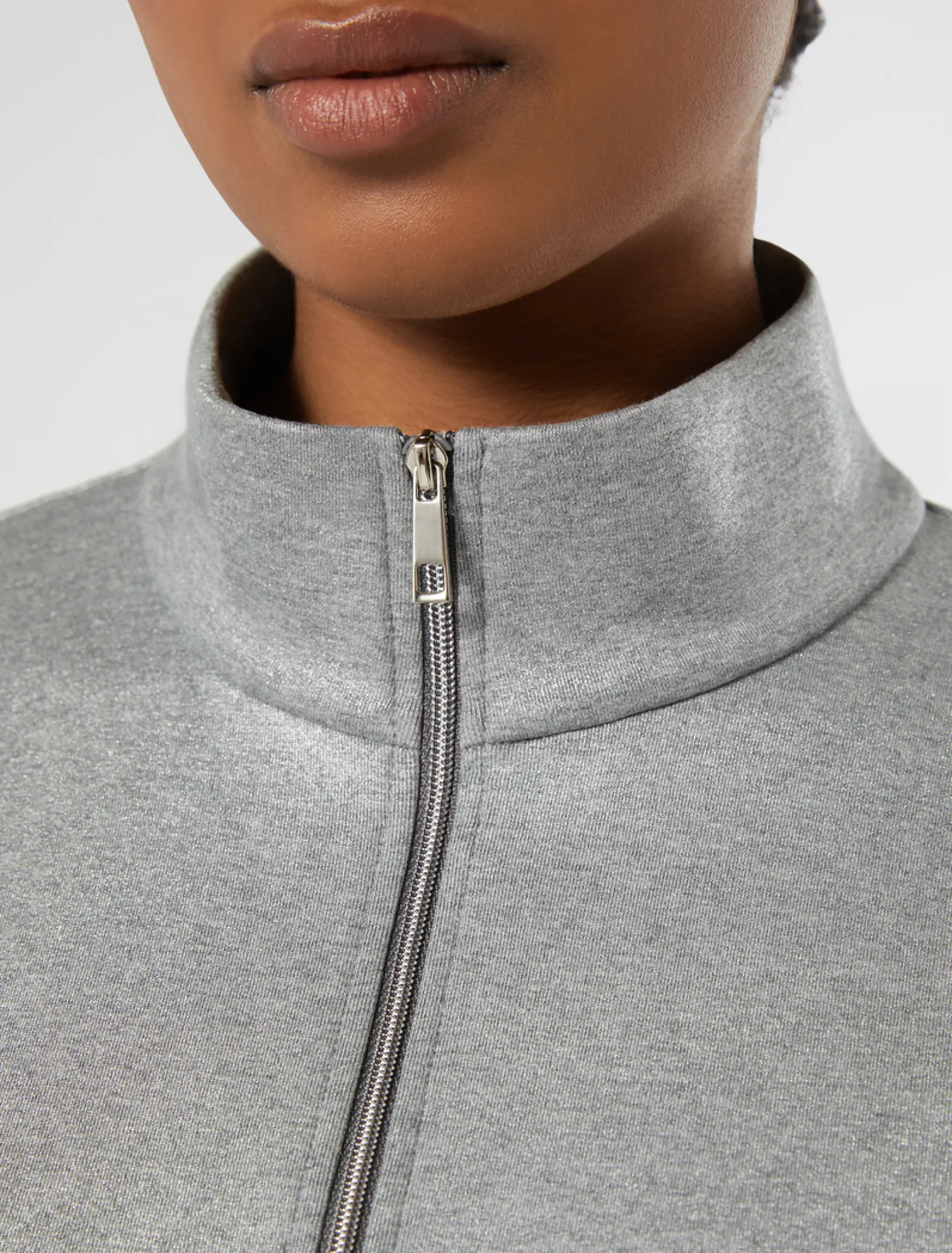 Felpa in jersey laminato - GRIGIO MEDIO