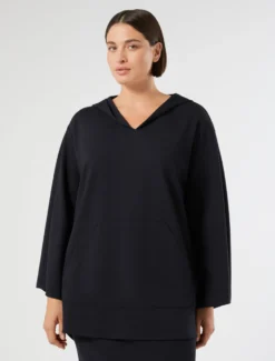Felpa in punto Milano stretch - BLU NOTTE