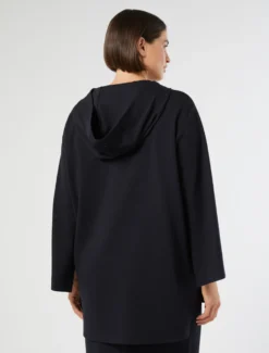 Felpa in punto Milano stretch - BLU NOTTE