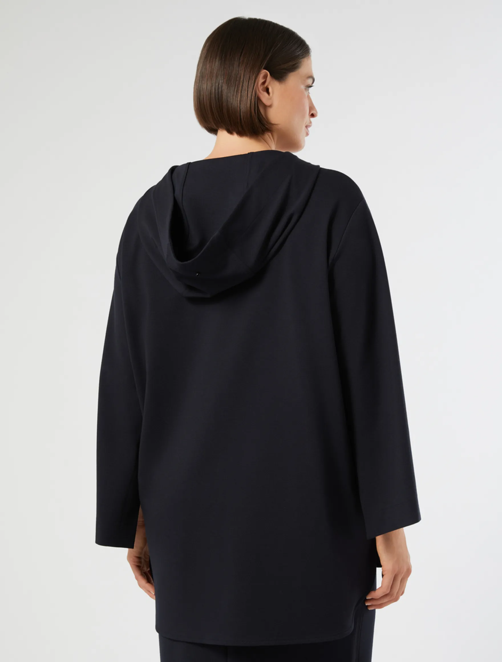 Felpa in punto Milano stretch - BLU NOTTE