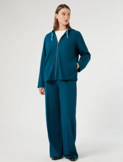 Felpa in scuba stretch - PETROLIO