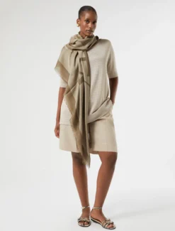 Foulard in misto cachemire - BIANCO AVORIO