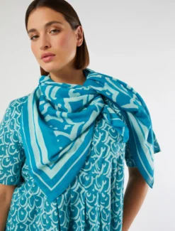 Foulard in mussola di cotone - ACQUA