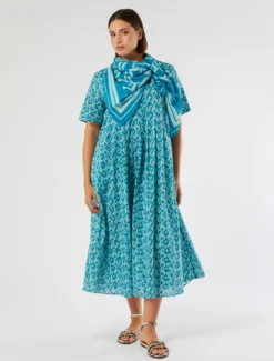 Foulard in mussola di cotone - ACQUA