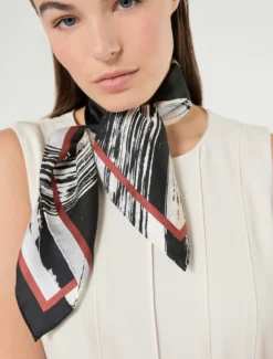 Foulard in twill di seta - BIANCO