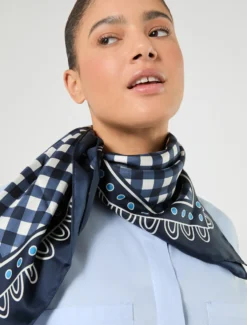 Foulard in twill di seta - BLU