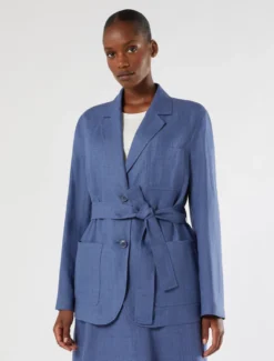 Giacca aperta in lino délavé - BLUETTE