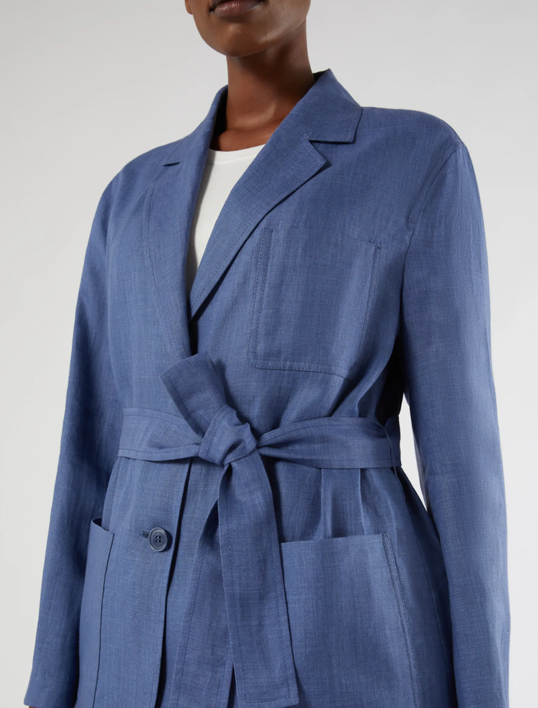 Giacca aperta in lino délavé - BLUETTE