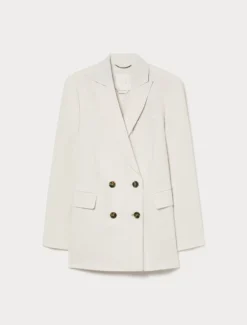 Giacca blazer doppiopetto in cady - GHIACCIO