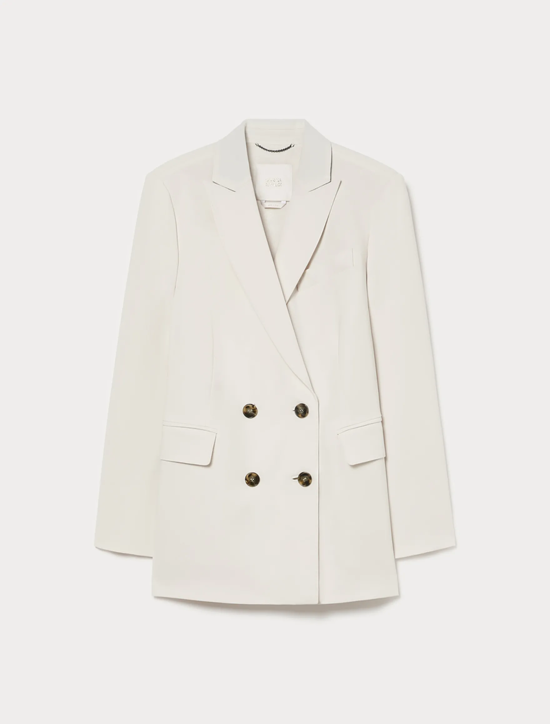 Giacca blazer doppiopetto in cady - GHIACCIO