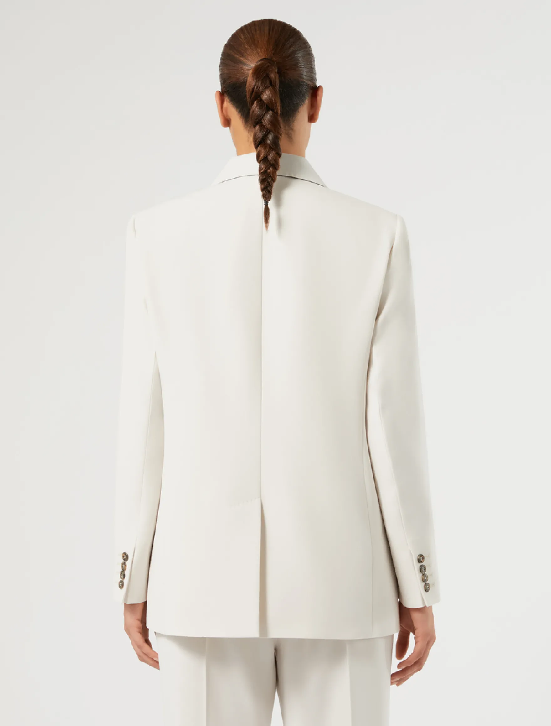 Giacca blazer doppiopetto in cady - GHIACCIO