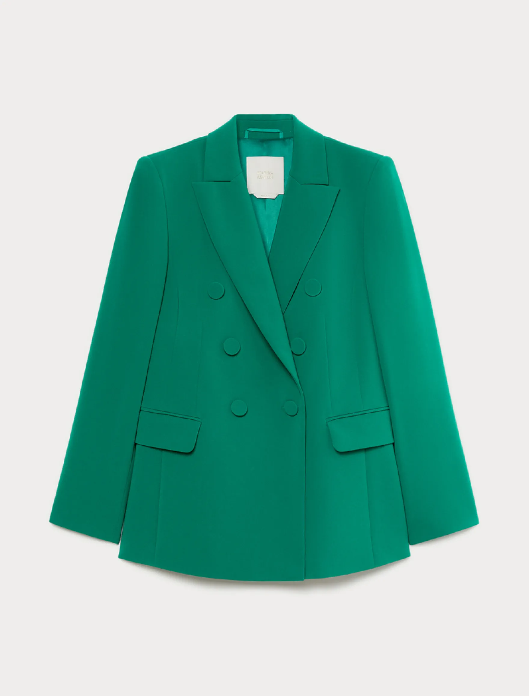 Giacca blazer doppiopetto in cady - VERDE SMERALDO