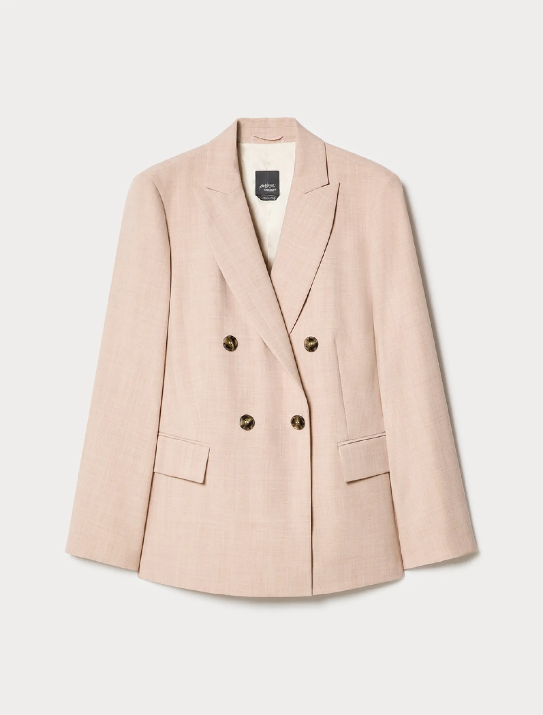 Giacca blazer doppiopetto in twill - ROSA SFUMATO