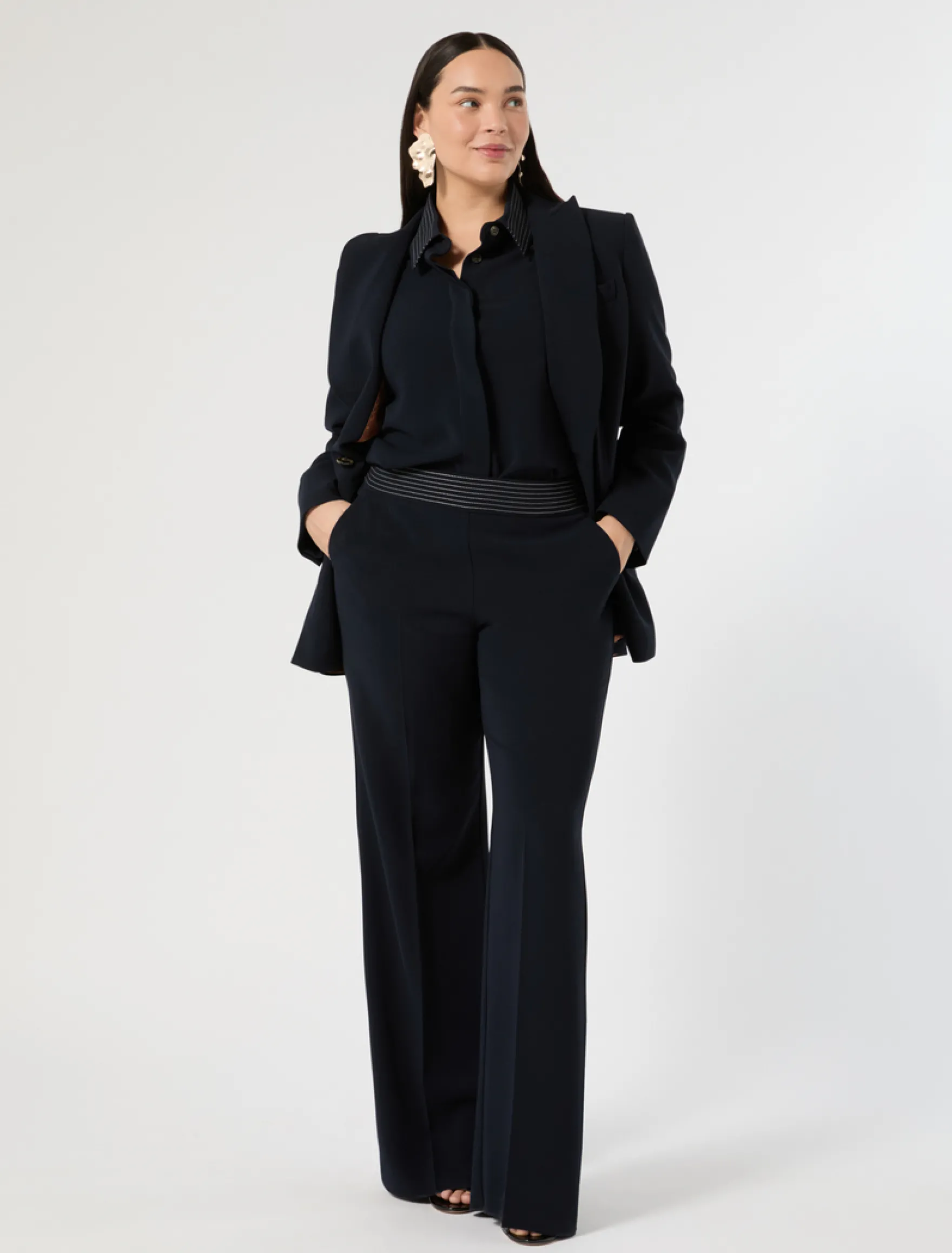Giacca blazer in cady - BLU NOTTE
