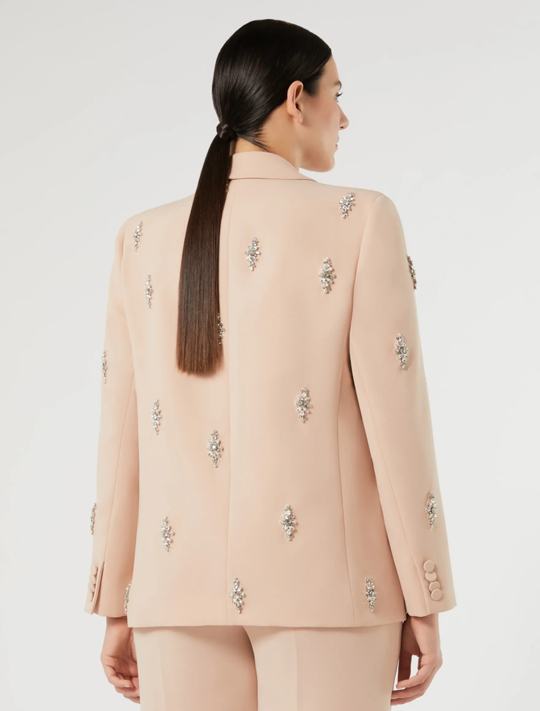 Giacca blazer in cady con ricamo - SKIN