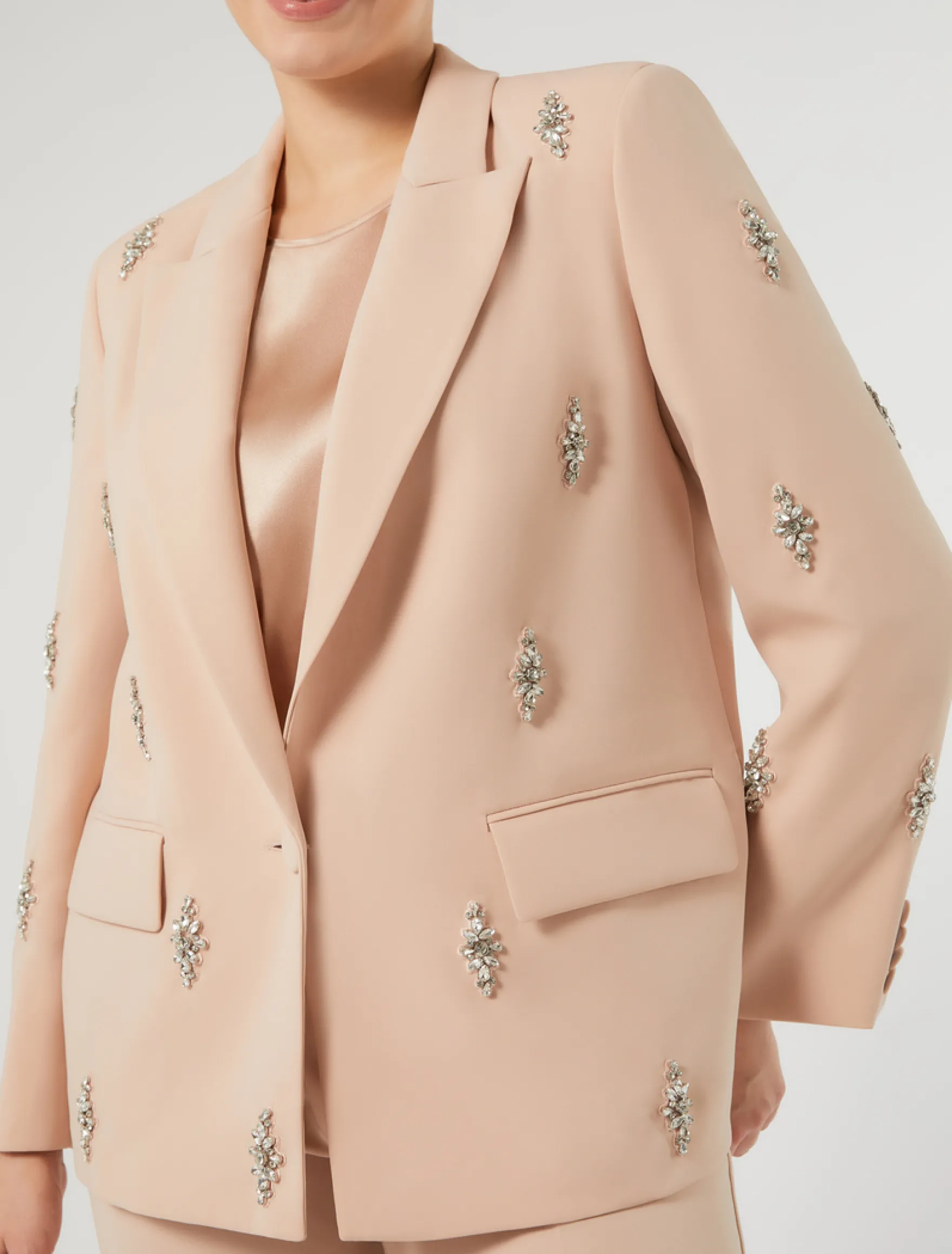 Giacca blazer in cady con ricamo - SKIN