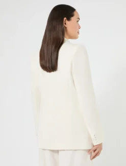 Giacca blazer in cady e raso - BIANCO AVORIO