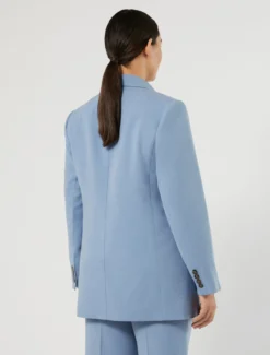 Giacca blazer in cady mélange - AZZURRO