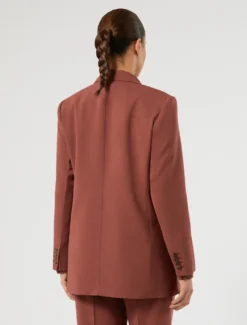 Giacca blazer in cady mélange - MATTONE ROSSO