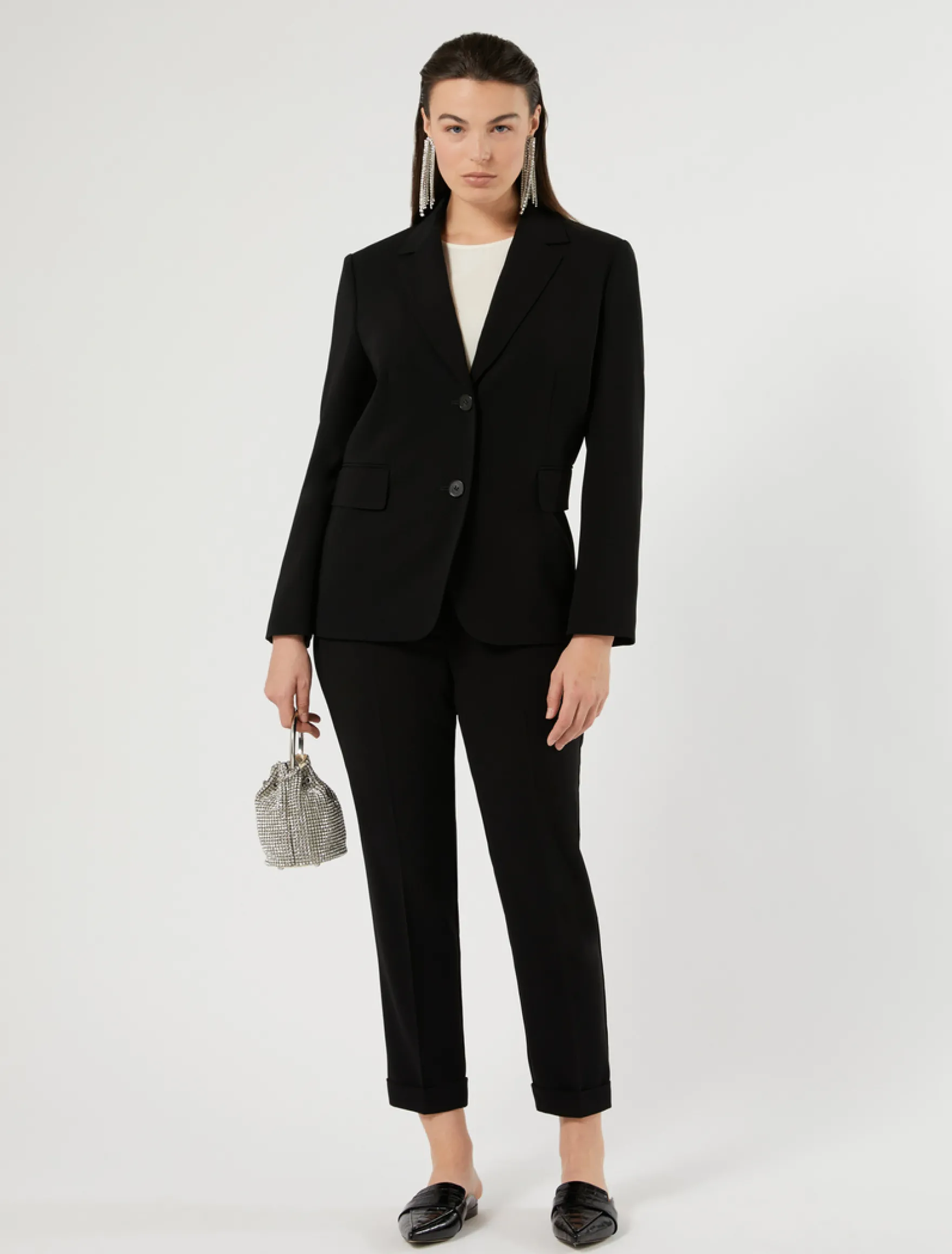 Giacca blazer in cady - NERO