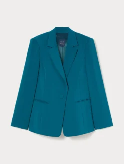 Giacca blazer in cady - PETROLIO