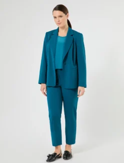 Giacca blazer in cady - PETROLIO