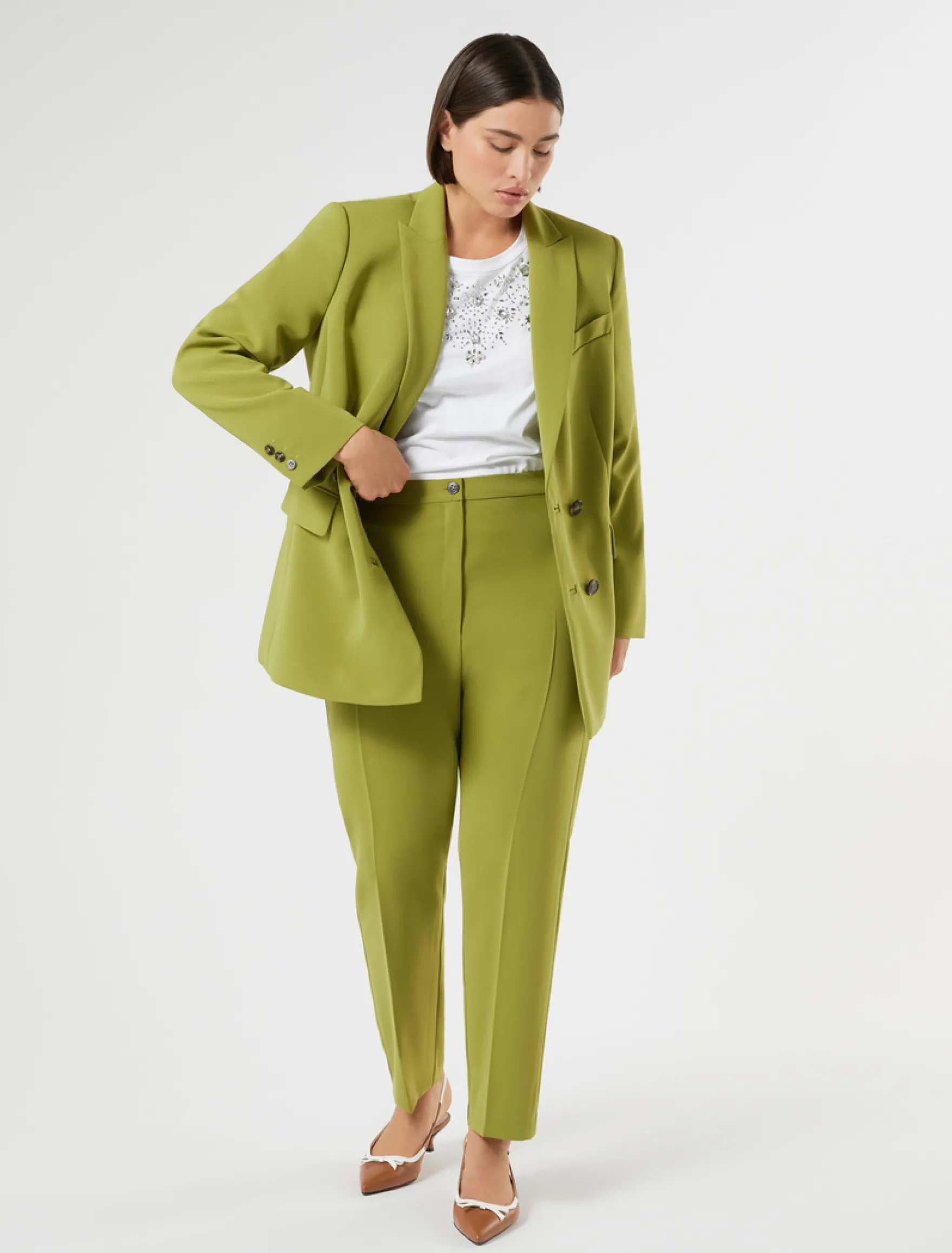 Giacca blazer in cady - VERDE OLIVA