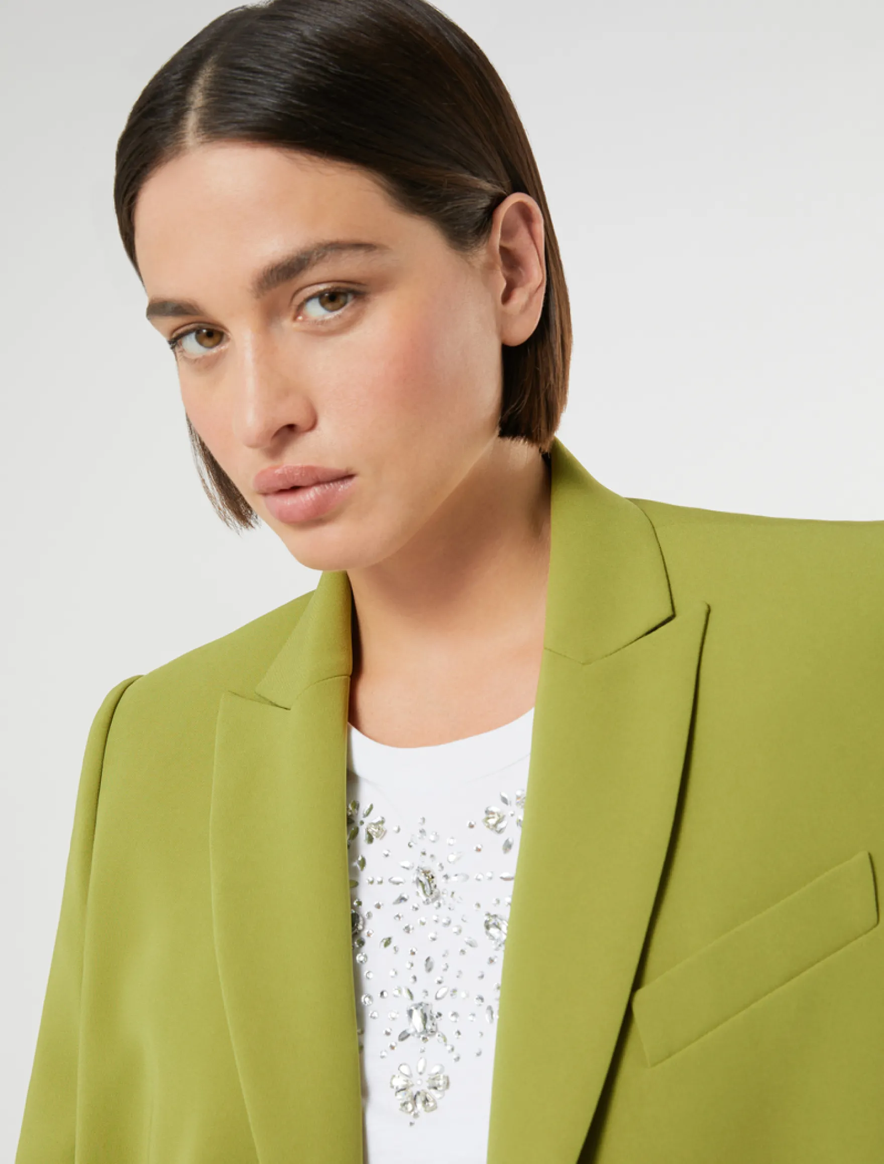 Giacca blazer in cady - VERDE OLIVA