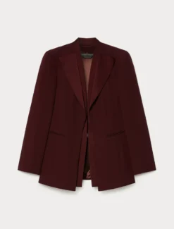 Giacca blazer in envers satin - ROSSO VIOLA
