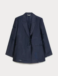 Giacca blazer in fil coupé - BLU