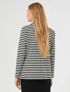 Giacca blazer in jersey rigato - BIANCO NERO