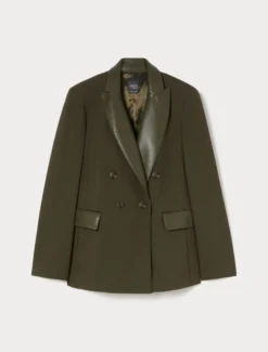 Giacca blazer in jersey - VERDE OLIVA