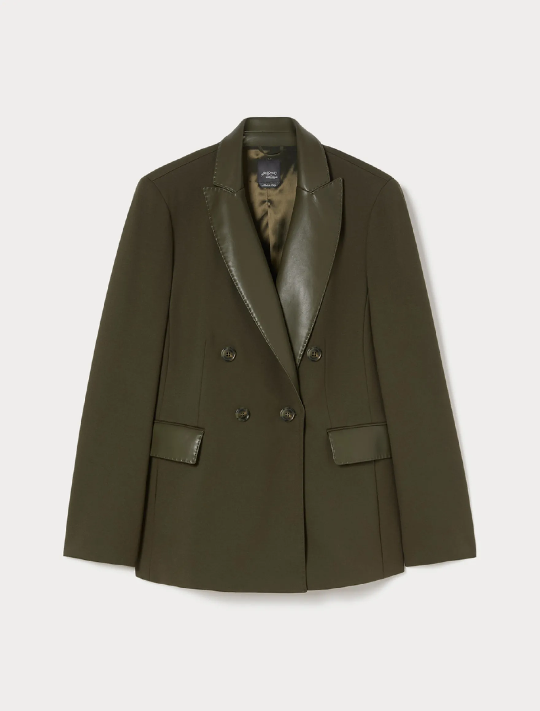 Giacca blazer in jersey - VERDE OLIVA